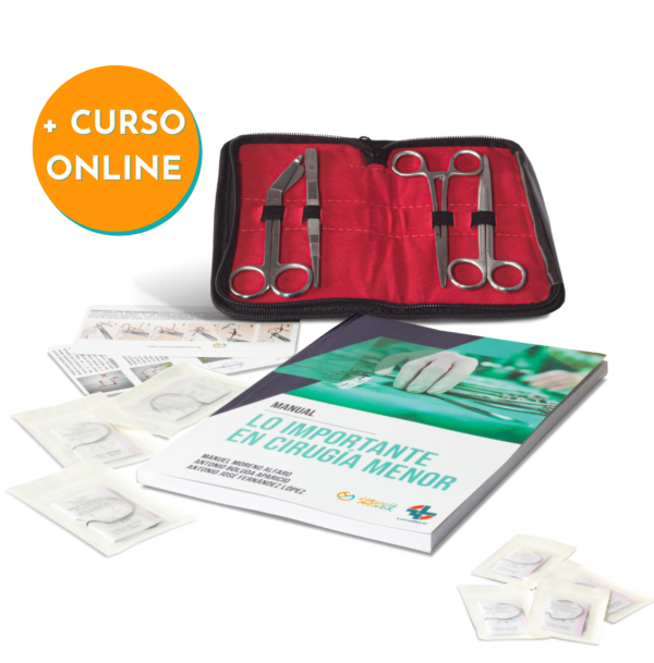 Súper pack: kit completo cirugía menor y suturas + libro + curso online