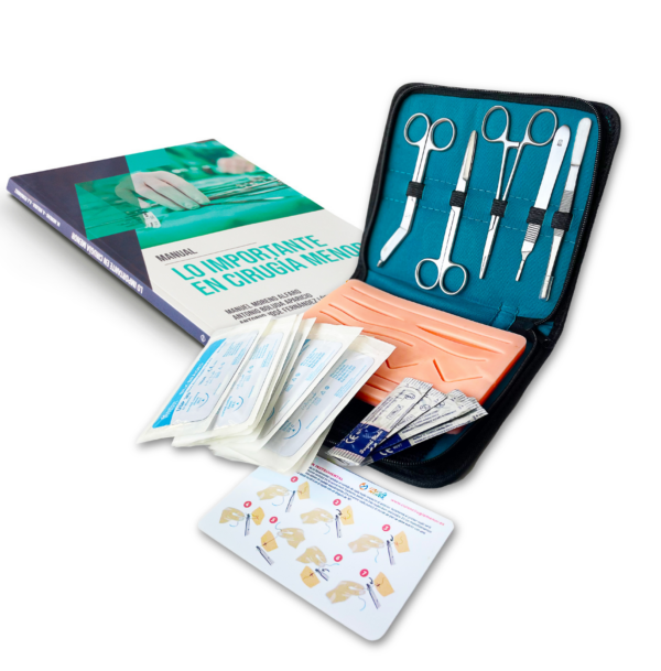 Pack Plus kit completo cirugía menor y suturas + libro